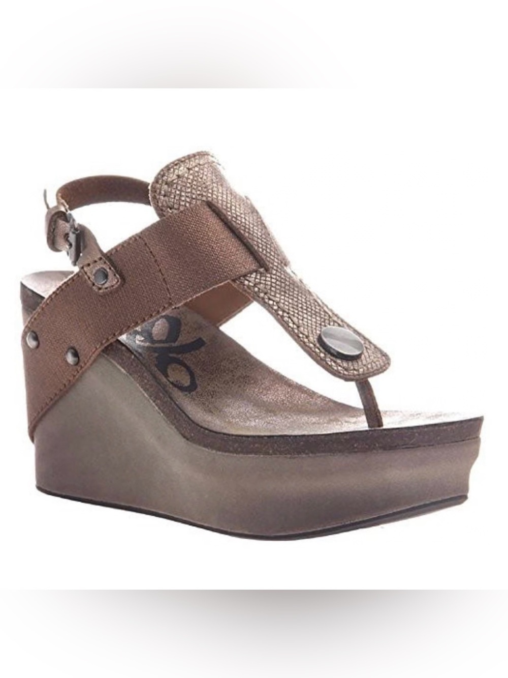 OTBT Joyride Metallic Wedge Platform Thong Sandals Comfort Sz 10